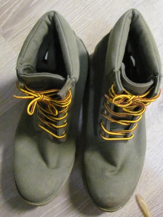 Timberland 6 Inch Premium Thread Canvas Boots Grape Leaf Olive Green Size 9.5 main image 5